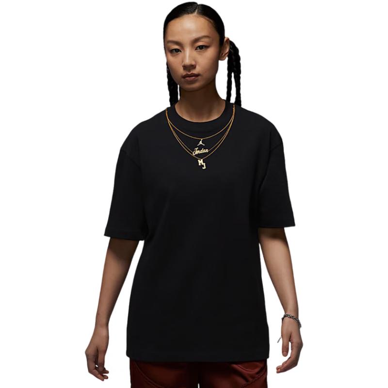 

Jordan Women s Necklace Graphic Loose Crew Neck Sports T-Shirt M