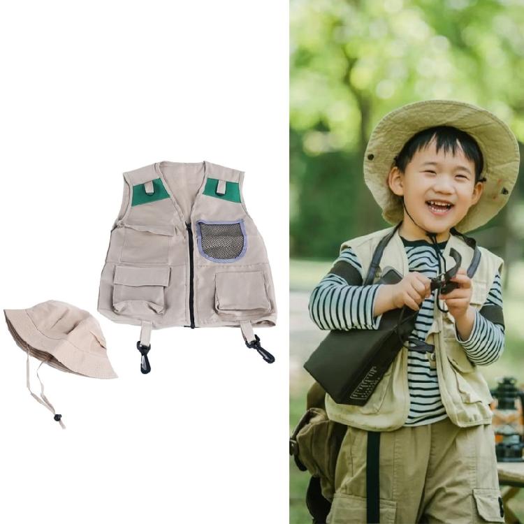 Utforskarkit för barn med safariväst och hatt för 4-6-åriga pojkar flickor Barnsafarikläder, STEM Utomhusutforskarkit