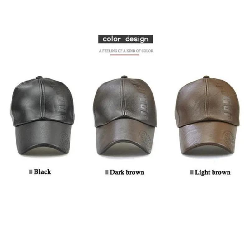 1PC Autumn Winter Men and Women's PU Leather Baseball Cap Waterproof Windproof Hat Stamping Logo Outdoor Sports Gorras Baseball Casquette