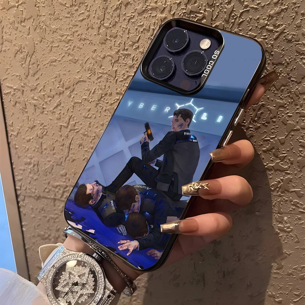 Game C-Connor  B-Become Human For iPhone 17,16,15,14,13,12,11,Mini,Pro,E,SE4,XS,MAX Black Shockproof Candy Matte Cover