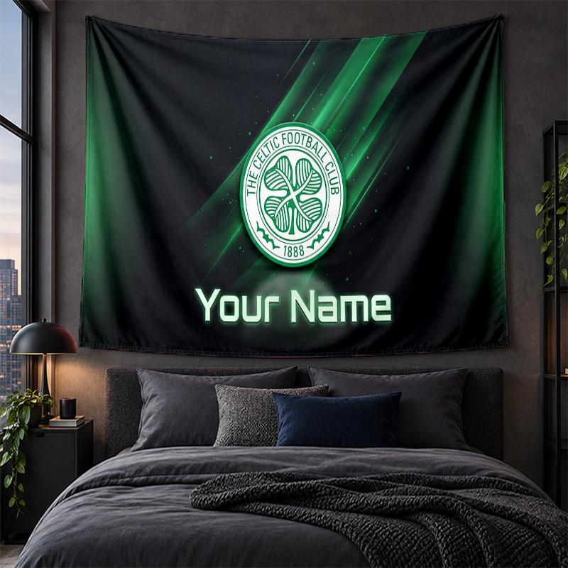Personalisierte Wandbehänge Celtic FC Muster Kunst Hintergrundtuch