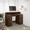 LED Desk in Brown Oak Look 120x55x91 cm Particleboard