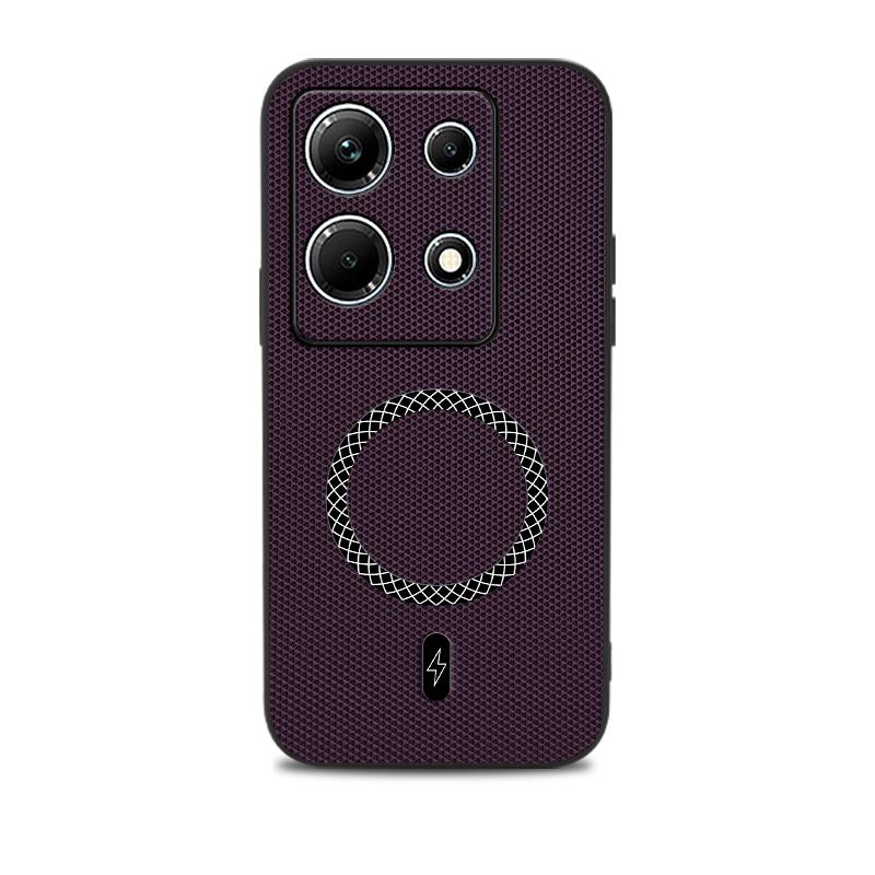For Infinix Note 30 Lens Guard Magnetic Phone Case For Infinix Note 30 Slim Leather Texture Wireless Charging Protector Cover