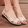 Order A Size Up Ladies' Summer New Model Shoes for Middle-aged Moms, Soft Bottom Slip- Durable Hollowed-out… More