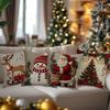 New Cartoon Retro Christmas Pillow Cover Linen Living Room Cushion Pillow Cover