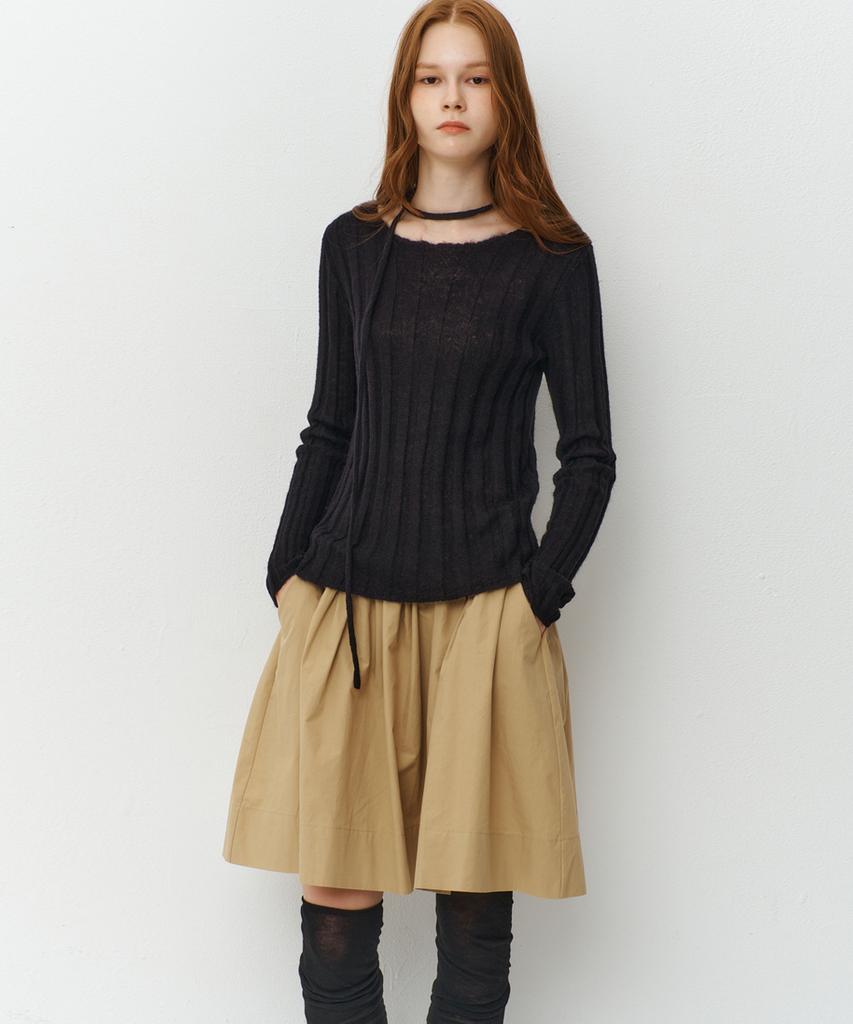 RAVEROUS String Boat Neck Knit_Black