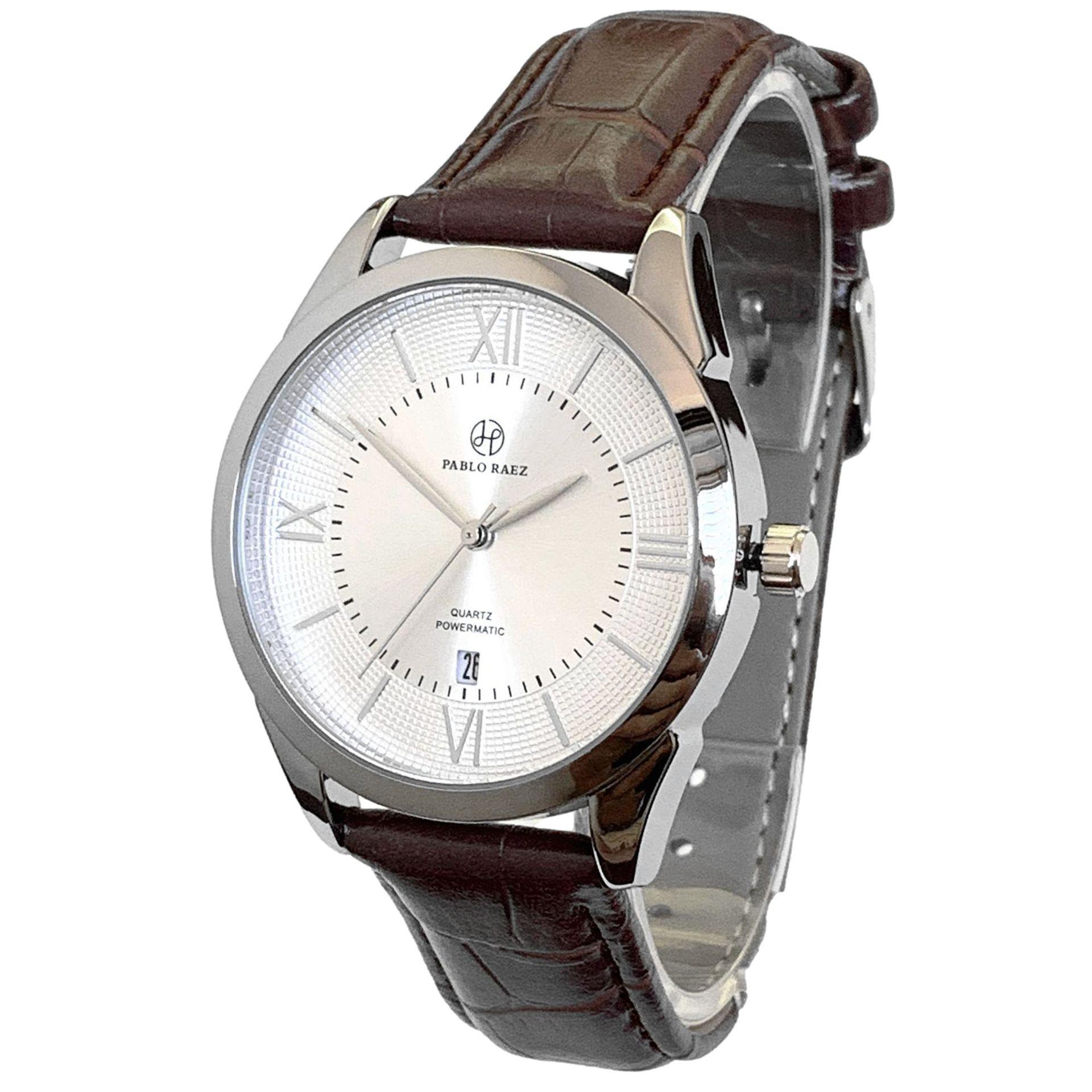 Men Leather Watch Quartz Wristwatch Business Watch with Date Classic Fashion Watch