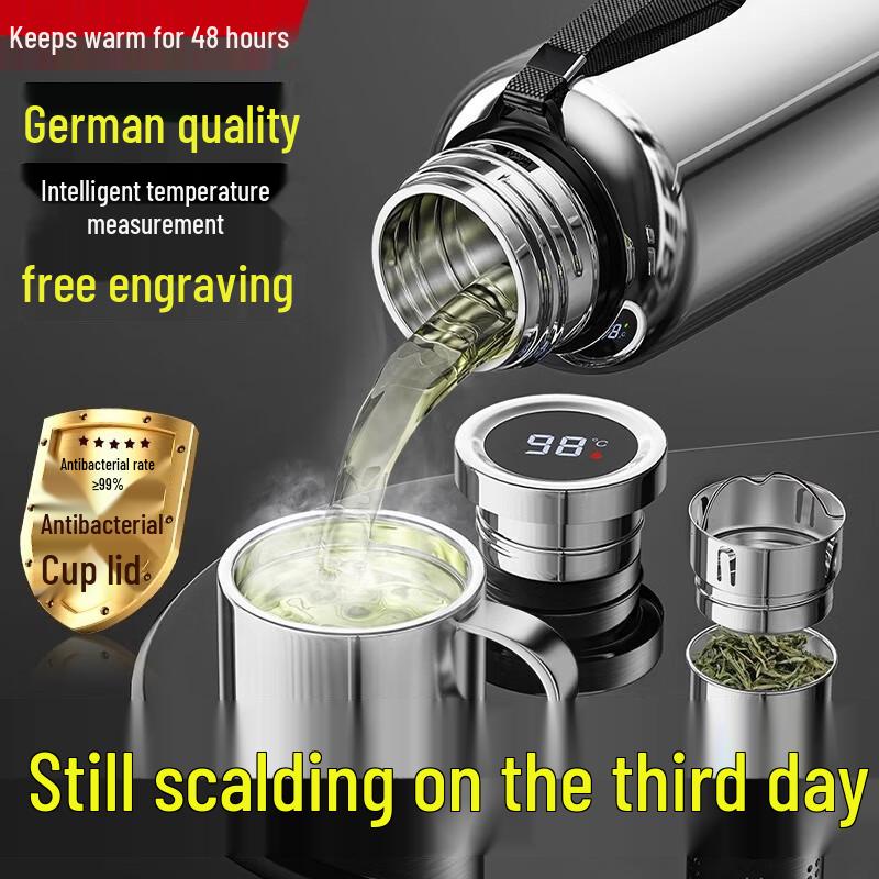 Beiyipin Men's Large Capacity 316 Stainless Steel Thermal Kettle with Handle