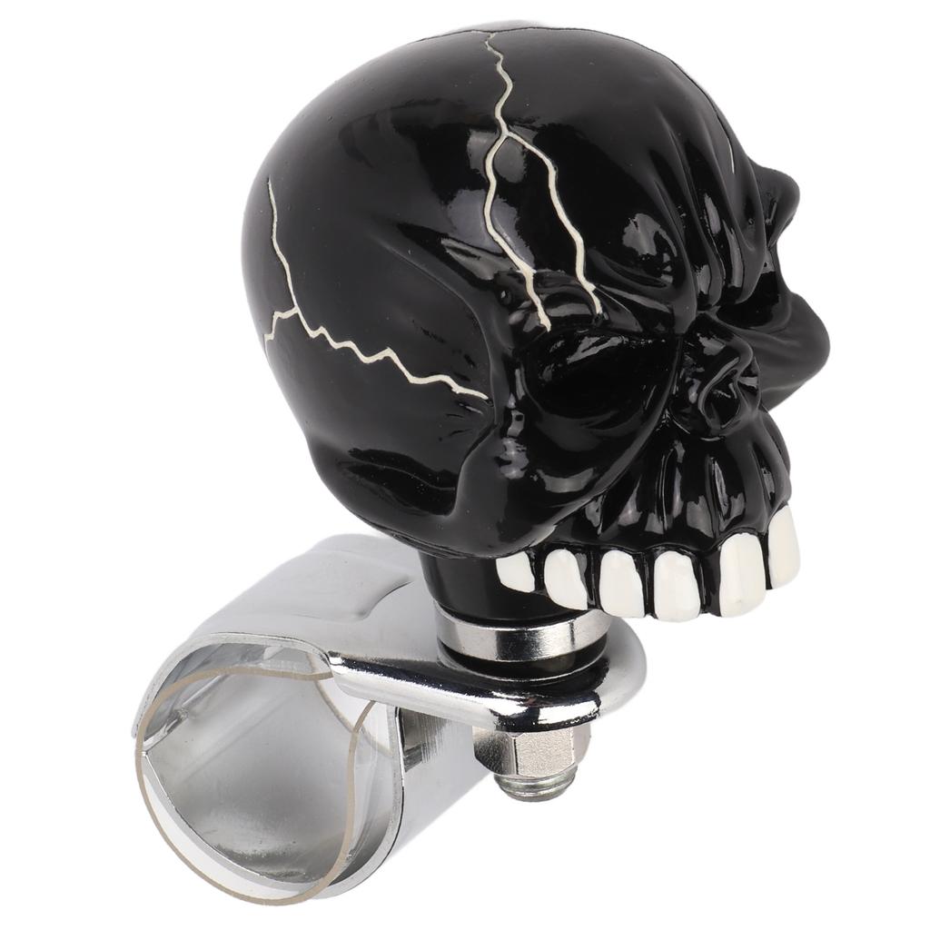 Steering Wheel Spinner Knob Skull Shape Universal Power Handle for Cars Trucks Tractors BoatsBlack