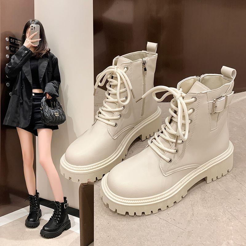British Platform Short Boots Martin Boots Women's 2025 Autumn and Winter New Versatile Single Boots Children
