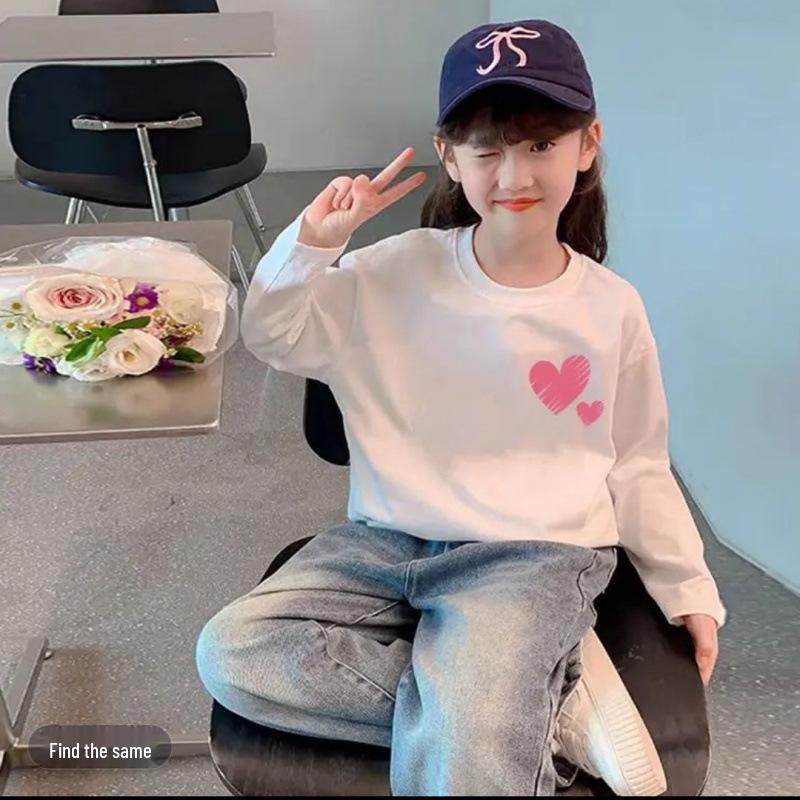 

2026 Girls Cartoon Long Sleeve T-Shirt - Stylish Spring/Autumn Baby & Toddler Top 90 cm