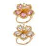 Damenring, glänzender Zirkonia, Blumenform, Fingerring, verstellbares Design, Ring, exquisite Verarbeitung, Schmuckstück