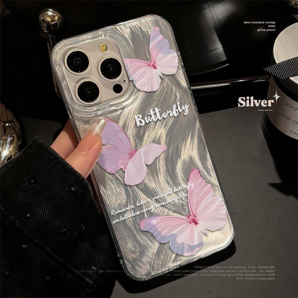 Feather Luster Phone Case for Samsung A53 A14 A33 A12 A32 S24 S23 Plus S20 S21 FE for iPhone 17 15 16 13 Pro 17 16 Pro Max Butterfly Bow Phone Case