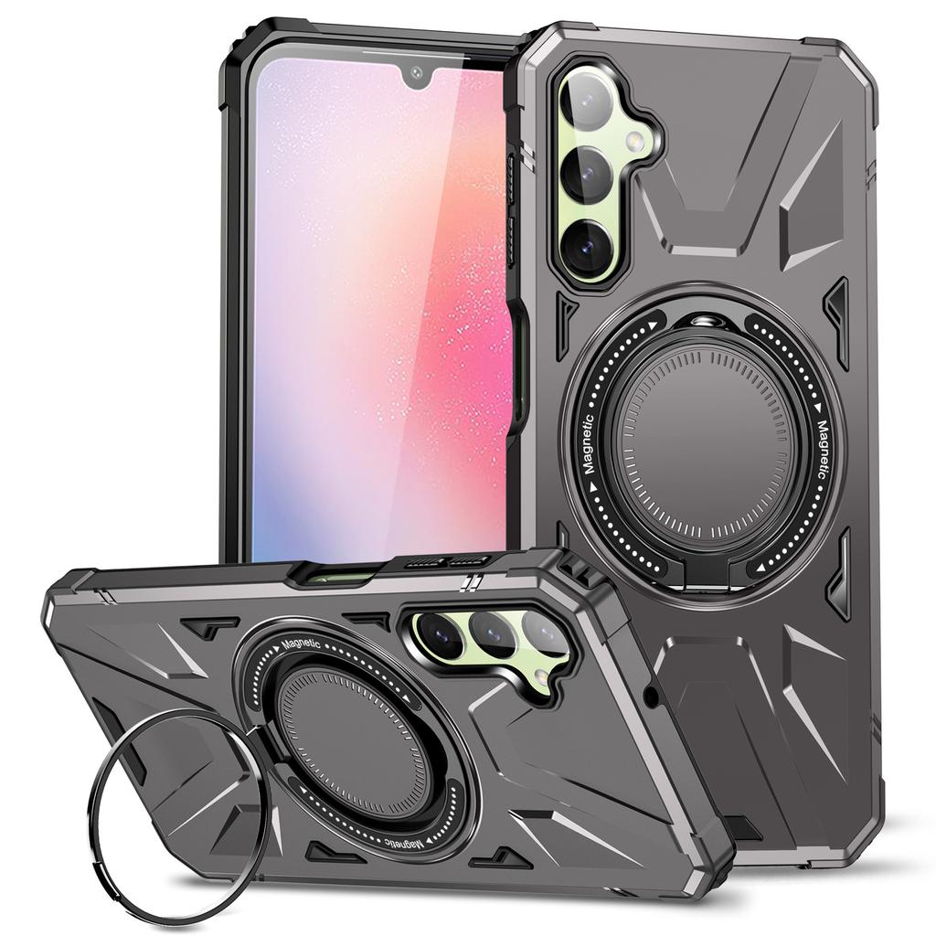 For Samsung Galaxy A24 4G (162.1 x 77.6 x 8.3mm)/A25 5G (Global) (161.0 x 76.5 x 8.3mm) Case Rotatable Kickstand Phone Cover