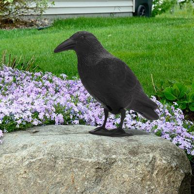Black Waterproof Outdoor Hunting Crow Decoys Garden Bird Deter Scarecrow Mice Control Garden Scarer Bird Decoy For Garden