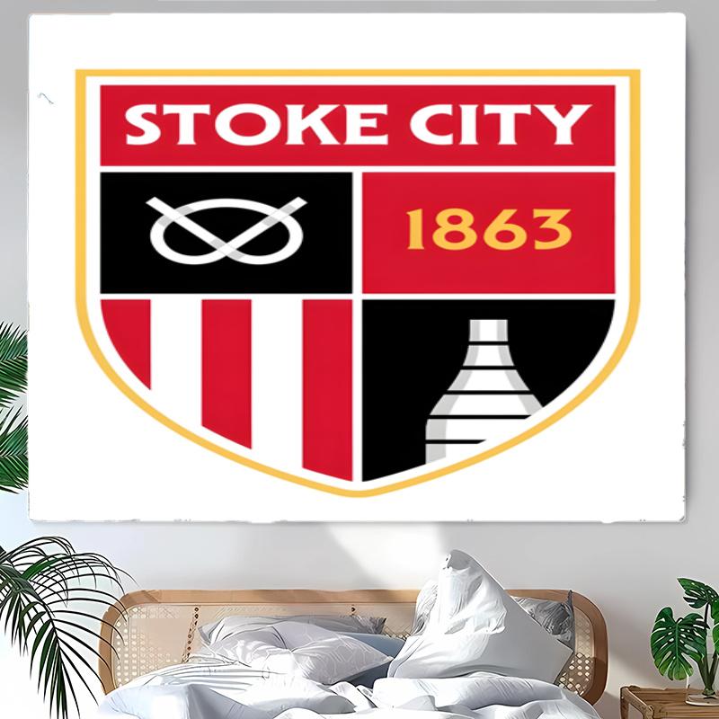 Stoke City F.C. Tapestry Wall Hanging Room Background Cloth Home Decor Beach Mat Yoga Mat Sofa Bed Sheet