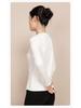 220g Women's Long-Sleeve Heavyweight White T-Shirt, Round Neck, Xinjiang Cotton
