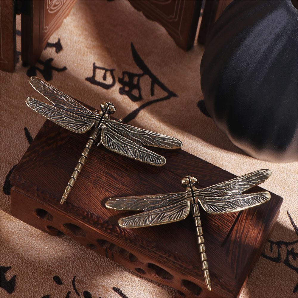 Elegant Brass Dragonfly Figurines Copper Dragonfly Ornament Garden Decoration