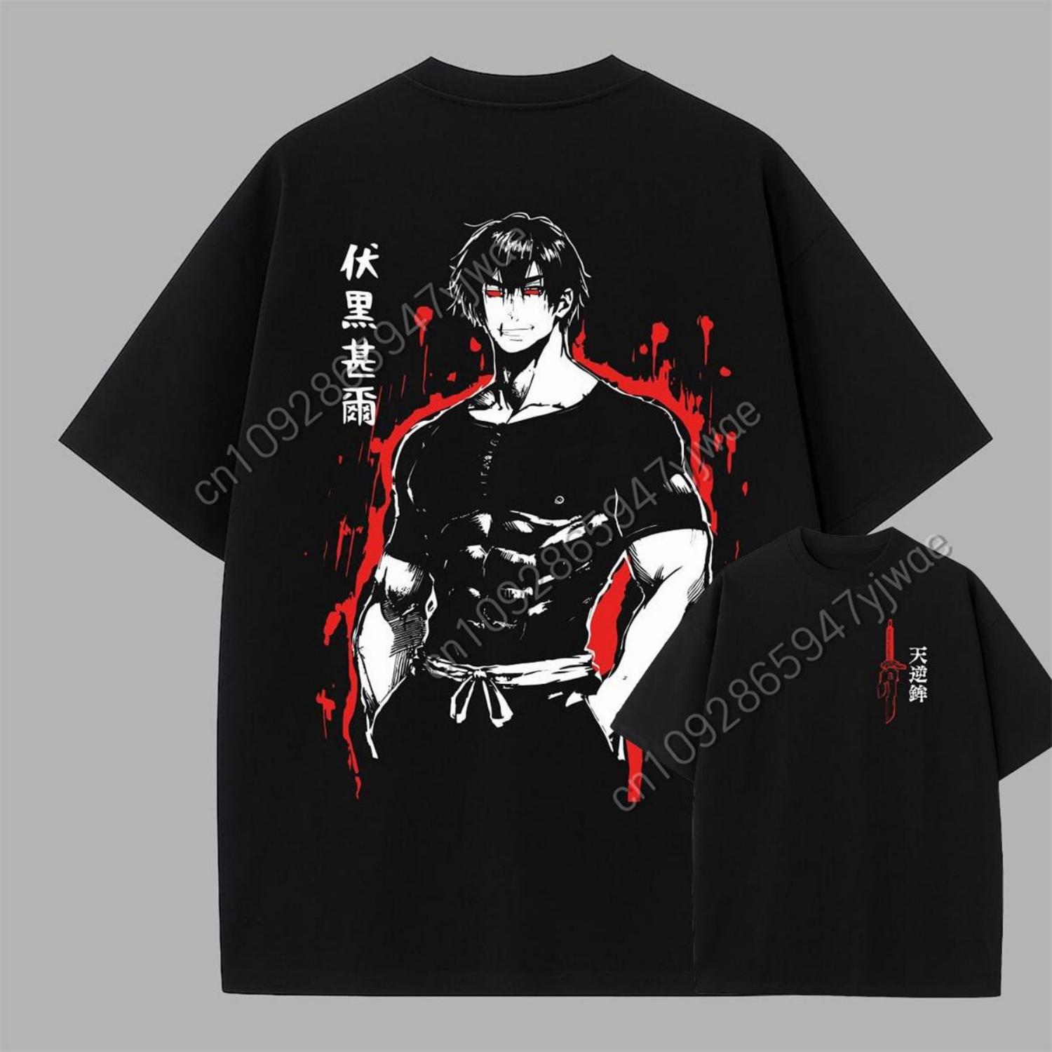 

Japanese Anime Characters Gojo Satoru&Kaneki Ken&Ryomen Sukuna&Fushiguro Toji 3d Printed High-Quality Men S Cotton T-Shirt XXXXXL чорний