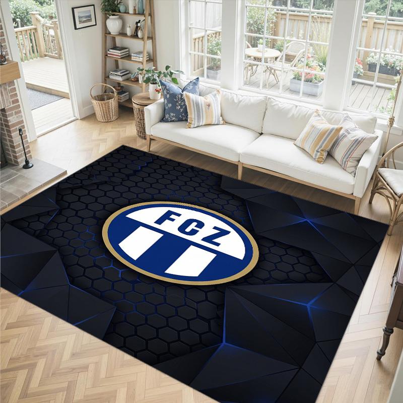 Tappeto in Velluto di Cristallo Design FC Zürich Accogliente Non?Tappeto Stampato Antiscivolo per Camera da Letto Soggiorno Ingresso