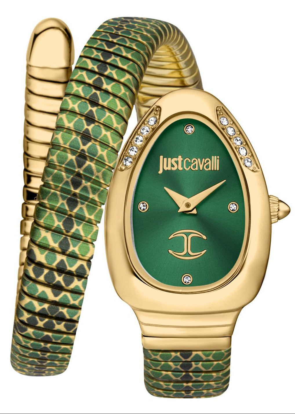 Just Cavalli Pelle Solo Snake Green