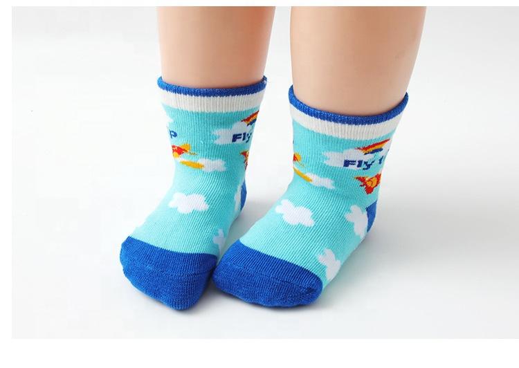 Cute Cartoon Crew Socks With Grips Infant Toddler Children Cotton Socks Set for Baby Boy