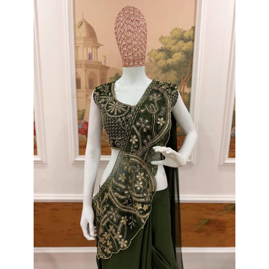New Superhit Launch – Trending Lehenga Saree with Fully Embroidered Stylish Blouse On Rangoli Silk Fabric