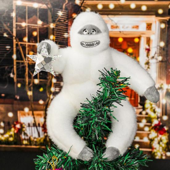 

Snowman Christmas Tree Topper Handmade Felt Snowman Chimpanzee Figurine Plush Xmas Tree Topper