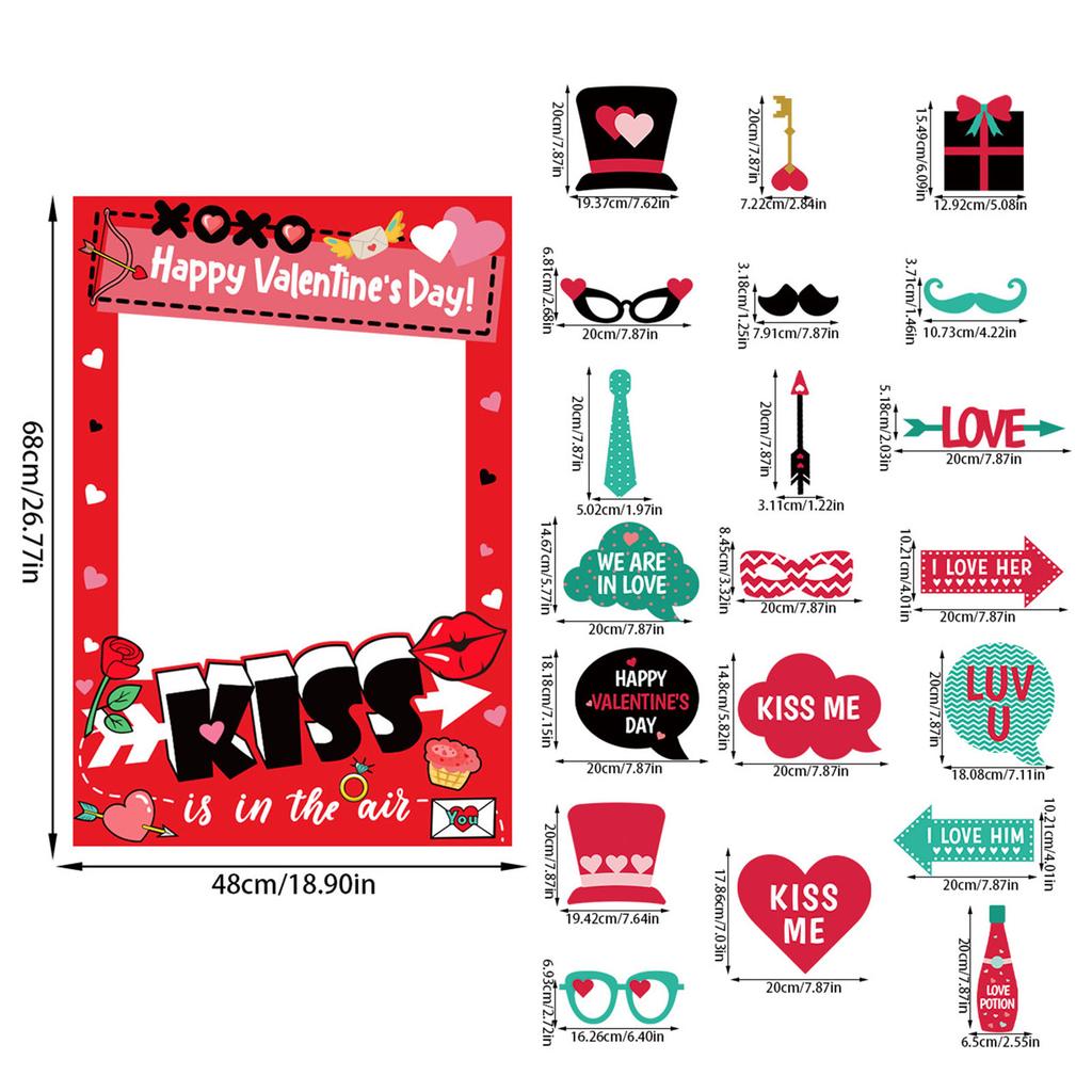 Celebrate Valentine's Day Eve with Photo Booth Properties Accessory Picture Frame for Fun Party Photos Decoration