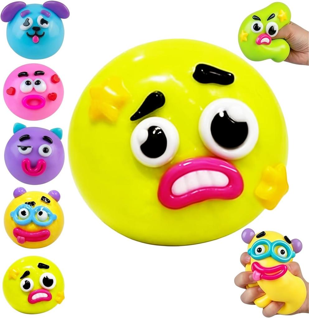 1pcs Smushers Squishy, Cute Easy Squeezy Squishy Funny Face Swap Fidget Balls for Adults Anxiety Relief, Fun Sensory Gifts