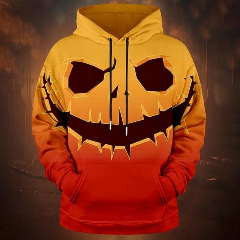 Men hoodie pullover halloween 3d printed pumpkin pattern couple men women adult halloween carnival prom casual everyday