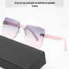 High-End Frameless Women's Sunglasses: Sun Protection, Anti-UV, Slimming Design
