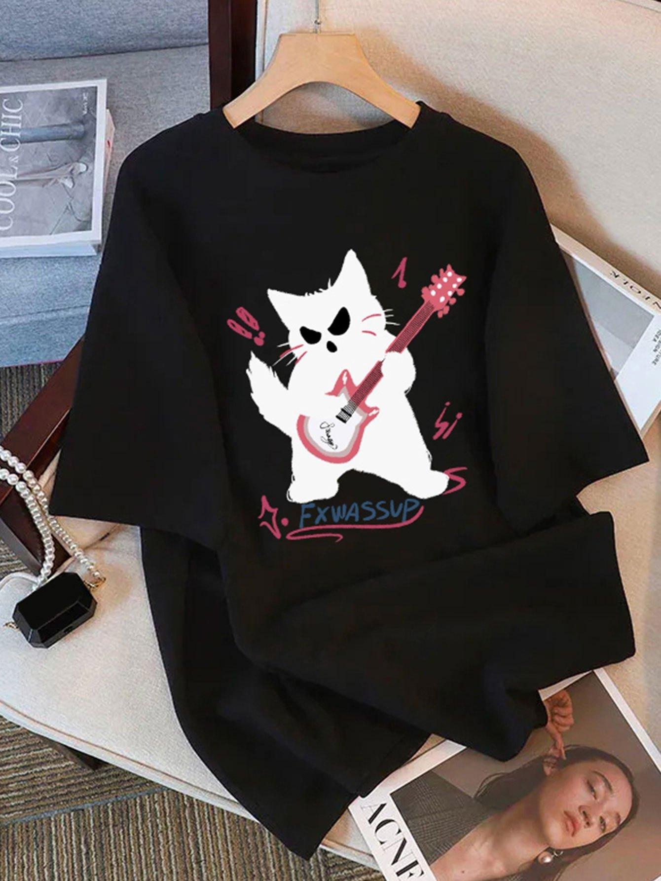 

Rock Cat Print Short-Sleeve T-shirt S