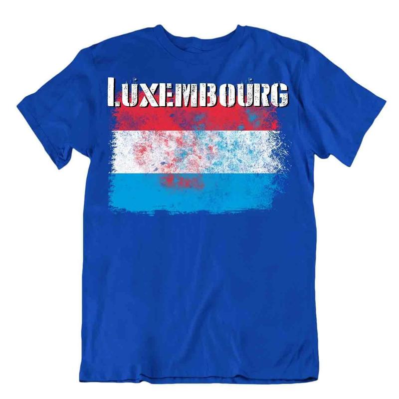 Luxemburg Flagge T-Shirt T-Shirt Tee Oberteil Stadtplan Wappensprache GUTER STRICK