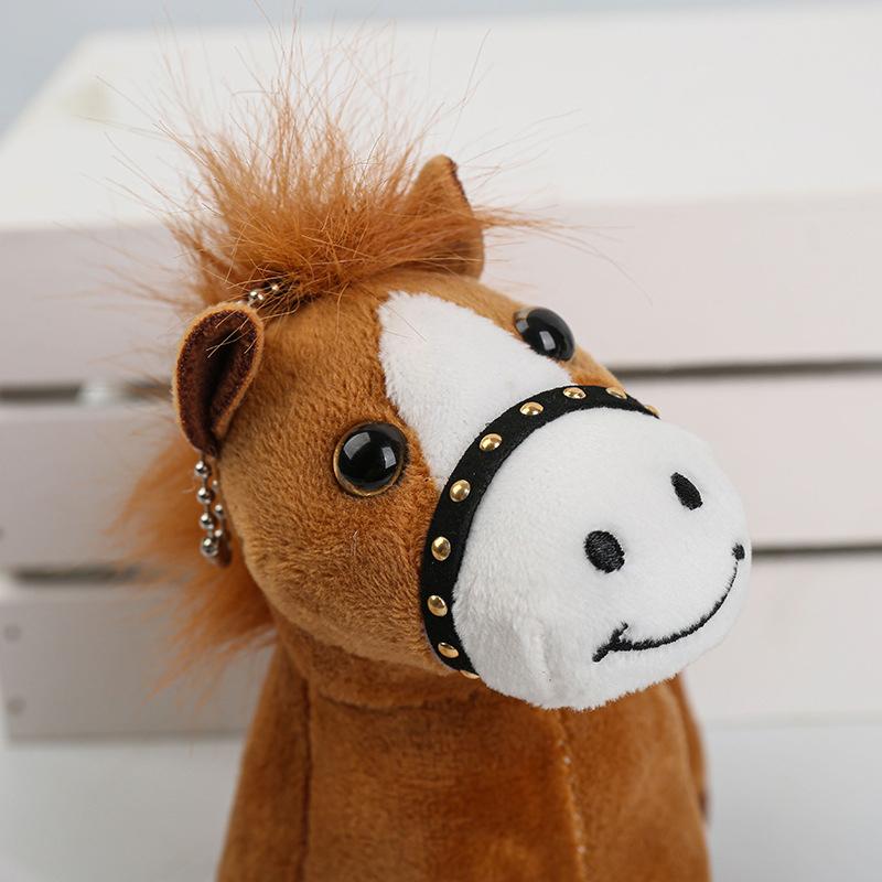 Horse Keychain Plush Bag Charm Cute Brown Pony Kawaii Gifts For Christmas  Year Accessories Stuffed Animal Pendant