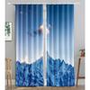 Shangri-la Snowy Mountain Landscape Blackout Window Panel Curtain designed for Living Room Space Bedroom Bathroom Kicthen Door Cupboard Decor Hooks