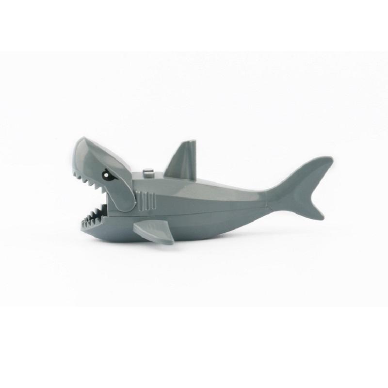 Sea World Animal Blue Shark Whale Sharks Model Blocks Toy For Children Mini Animals Figures Education Toys Compatible Building