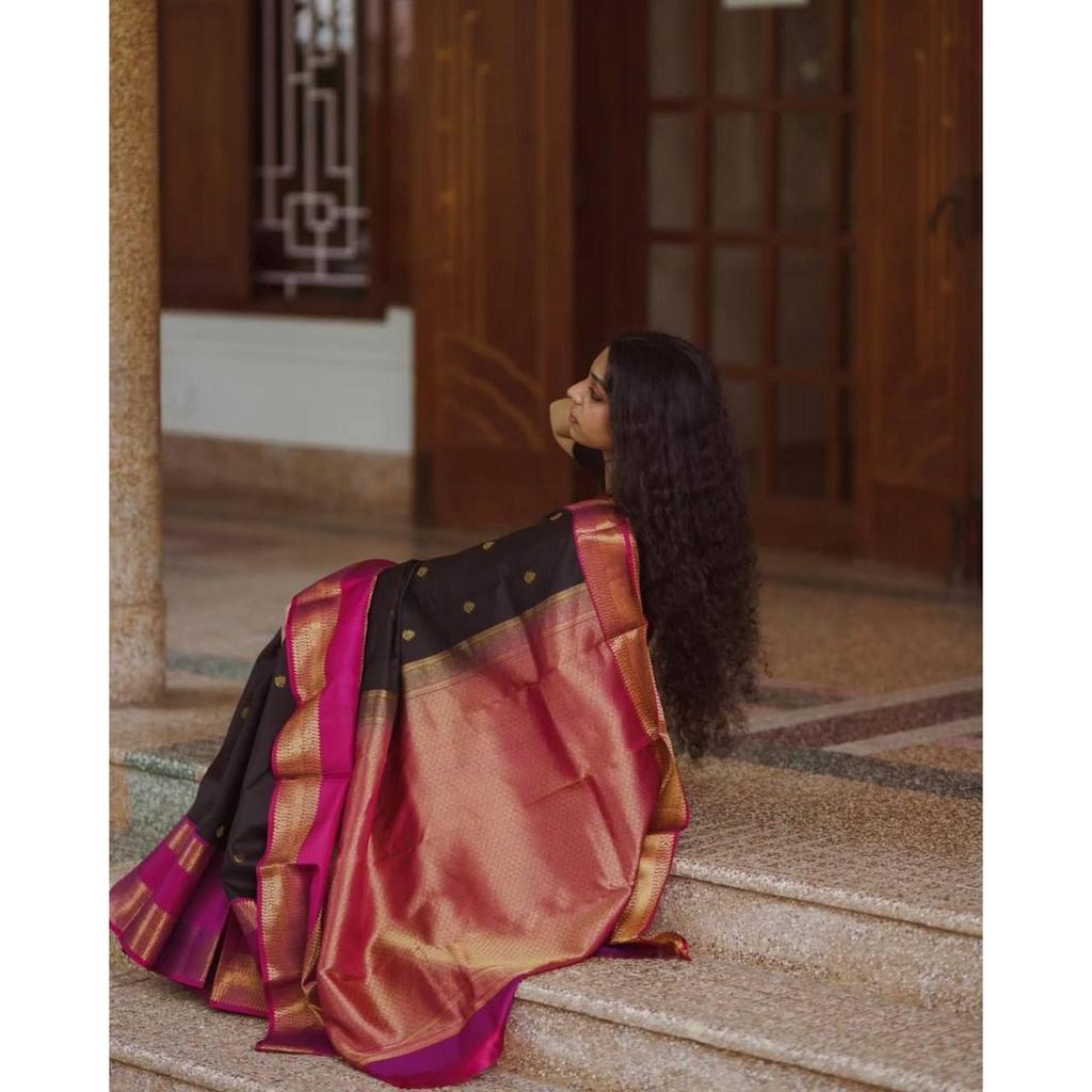 New Launch - Soft Lychee Silk Saree with Rich Pallu and All Over Jacquard Work