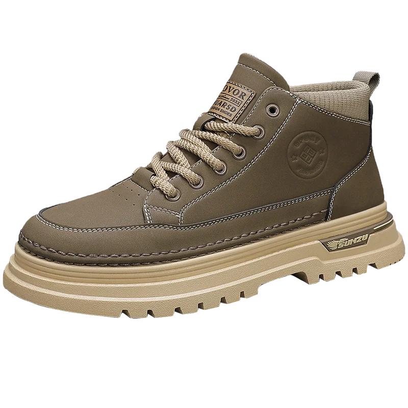 

Высокие мужские ботинки, повседневная спортивная обувь для мужчин, модные универсальные нескользящие ботинки на толстой подошве для активного отдыха, рабочие ботинки для мужчин, новые 44 хаки