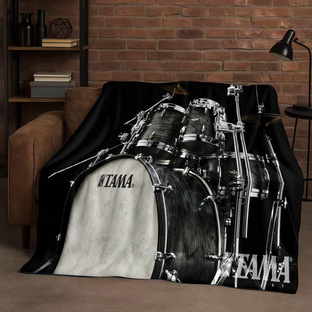 Set Batteria Classico Strumenti Musicali Rock Coperta in Flanella, Coperta Plaid Ultra Morbida per Casa Camera da Letto Letto Divano Copertura Regalo per Bambini