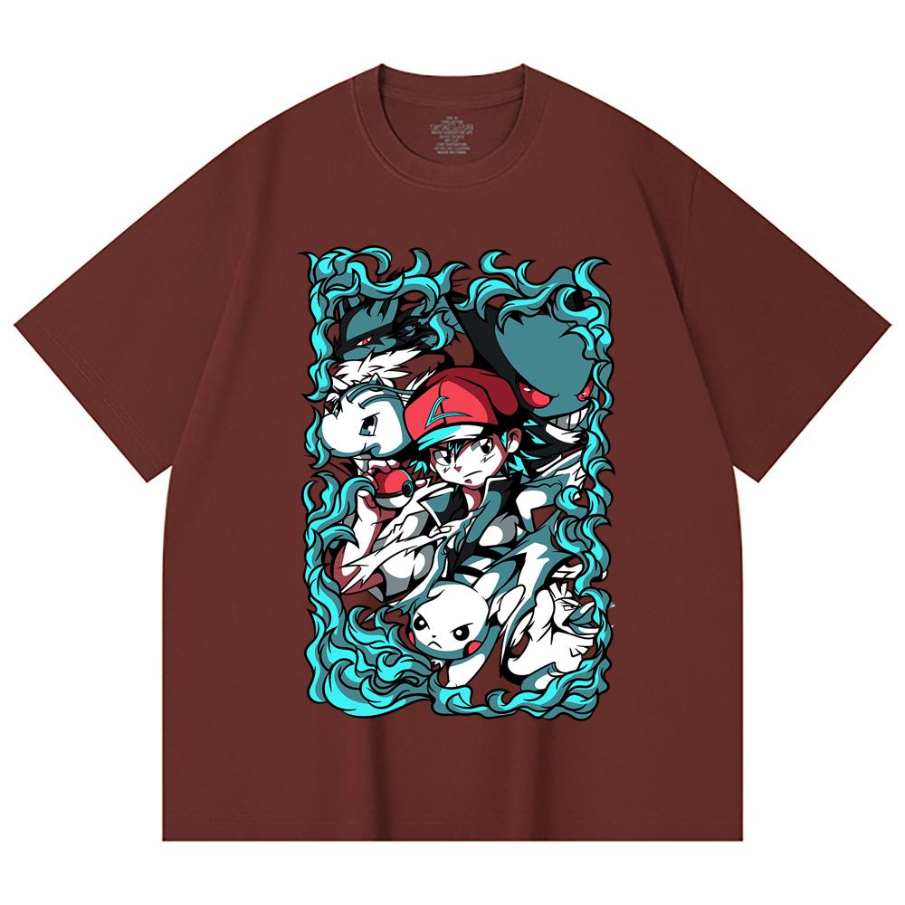 230 Gsm 100% Cotton Pokemon V26 Print Unisex Heavy Cotton T Shirt