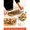 High-Temp Resistant Glass Baking & Steaming Dish for Oven & Microwave