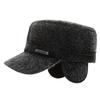 Warm And Stylish Winter Flat Top Hat For Men With Thickened Ear Protection And Breathability