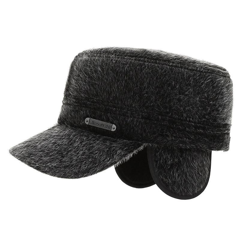 Warm And Stylish Winter Flat Top Hat For Men With Thickened Ear Protection And Breathability