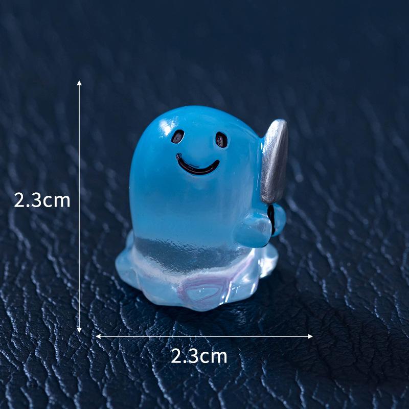 Halloween Decoration Cute Ghost Doll Resin Crafts Micro Landscape Desktop Car Decoration Accessories