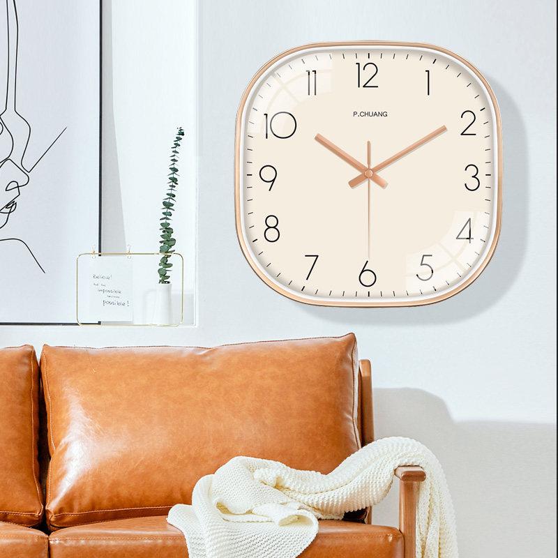 8inch Modern Square Wall Clock Silent Non-Ticking Analog Clock Large Numbers Minimalist Decor for Living Room Office Bedroom