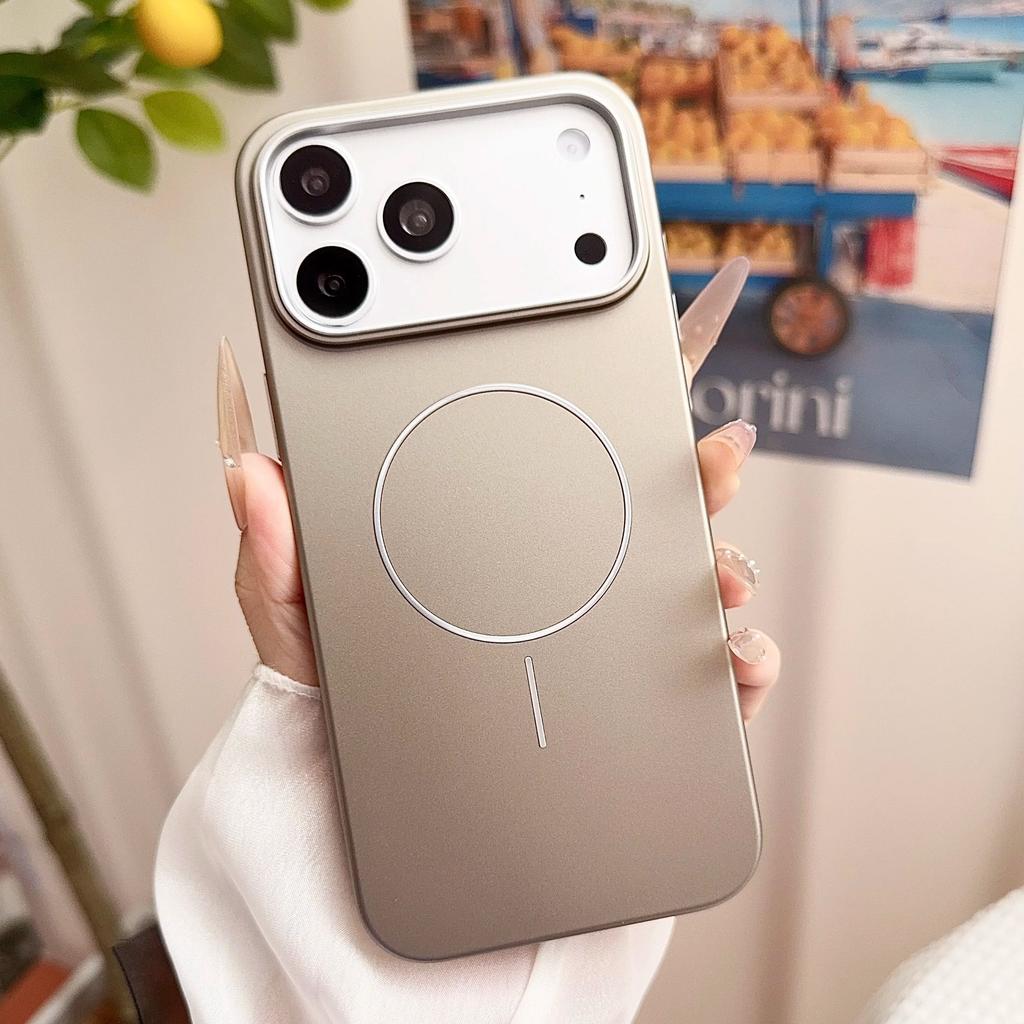 Ultra Thin Simple Matte Hard For Magsafe Magnetic Case For iPhone Air 17 16 15 Pro Max Metallic Paint Textured Rugged PC Cover