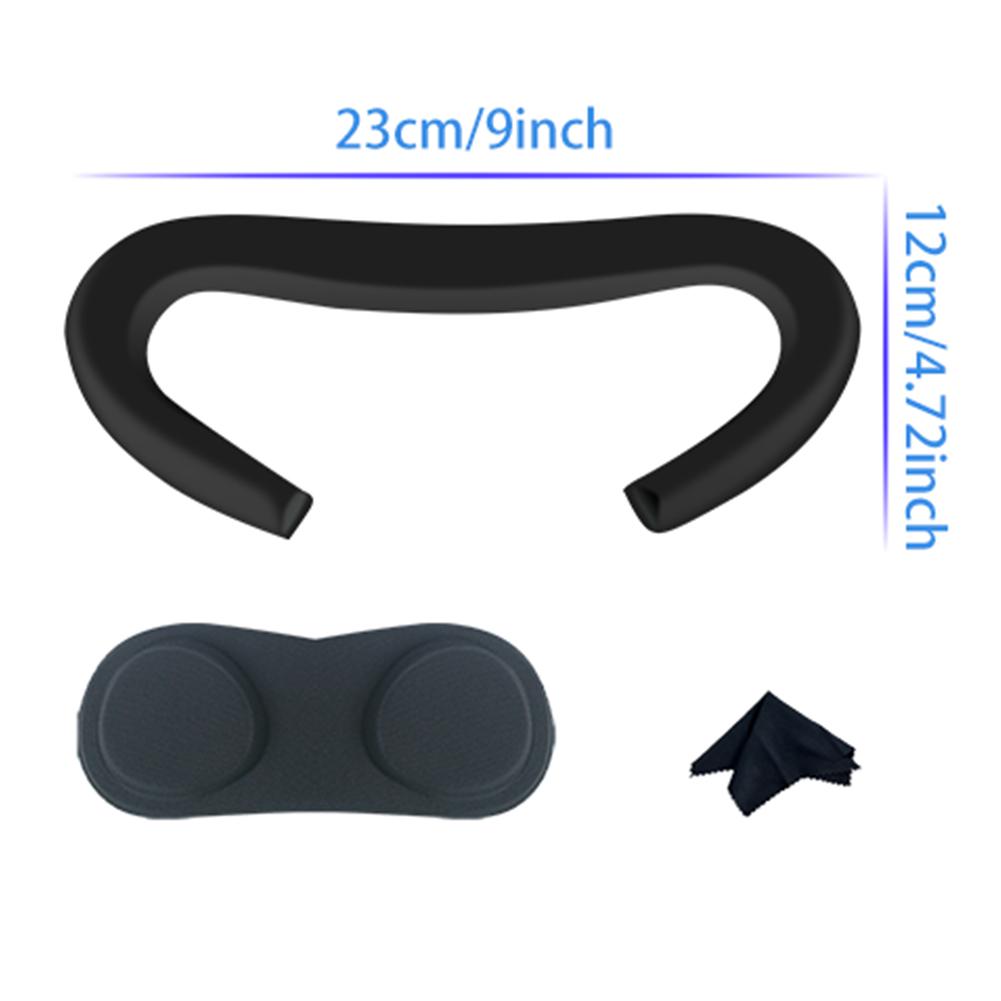 6 in 1 Face Facial Interface PU & Ice Silk Foam Face Cushion Anti-Leakage Nose Pad Lens Protector Lens Cloth for Oculus Quest 3