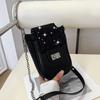 Pu Diamond Embellished Small Square Crossbody Bag For Daily Use