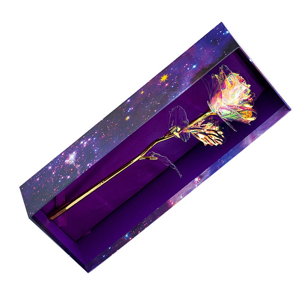Hot\! 24K Foil Plated Gold Rose Flowers Box Wedding Decor Valentines Day Creative Gift Golden Rose